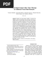 Vocal Improvement After Voice Therapy in Unilateral Vocal Fold Paralysis