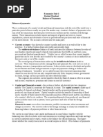 Economics Unit 2 Student Handout Balance of Payments Balance of Payments