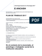 Plan de Trabajo Del Departamento de Psicología 2017