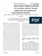 Risk Assessment of Heavy Metals Level in Soil and Jute Leaves (Corchorus Olitorius) Treated With Azadirachtin Neem Seed Solution and Organochlorine Pesticides