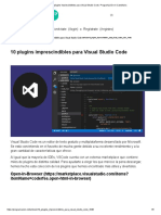 10 Plugins Imprescindibles para Visual Studio Code. Programación en Castellano - PDF