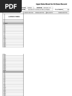 Input Data Sheet For E-Class Record: Region Division School Name Rts & Trades