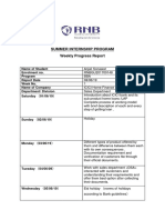 Summer Internship Program Weekly Progress Report