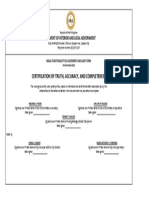 Certification of Truth, Accuracy, and Completeness