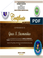 Certificate: Greco N. Dasmariñas