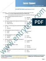 Agriculture and Vet Unary Sample Admission Test 01 PDF