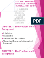 Factors Affecting Mathematics Performance of Grade 11 Students