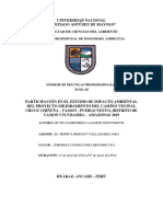 Colaboración en La Elaboración de Línea Base Física y Biológica, Caracterización de Impactos Ambientales, Utcubamba - Amazonas 2019