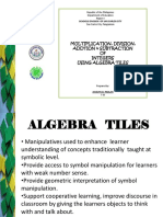 Multiplication, Division, Addtion & Subtraction OF Integers Using Algebra Tiles