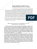 Congressional Committee's Request For The President's Tax Returns Under 26 U.S.C. 6103 (F)