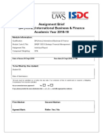 Assignment Brief BA (Hons.) International Business & Finance Academic Year 2018-19