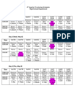 Day 1 (Tue, May 7) : 4 Quarter Proctoring Schedule High School Department