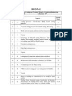 Lesson Plan Subject Name-Advanced Casting and Welding Branch - Production Engineering Subject Code - BPE 2605 Semester - 8