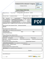 Cancel - Change Order Form