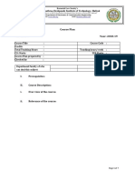 Course Plan Semester: Year: 2018-19: Vishwanathrao Deshpande Institute of Technology, Haliyal