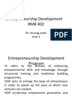 Entrepreneurship Development RMB 402: Dr. Anurag Joshi Unit 3