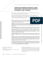 Overweight and The Metabolic Syndrome in Adult Offspring of Women With Diet-Treated Gestational Diabetes Mellitus or Type 1 Diabetes