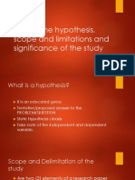 Writing The Hypothesis Scope and Limitations of The Study Other Parts of The Paper