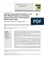 Ventilator-Associated Pneumonia in Low Birth Weight Neonates at A Neonatal Intensive Care Unit: A Retrospective Observational Study