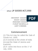 Sale of Goods Act, 1930: - Devarat Aggarval - Rohit Jadhav - Rishabh Shukla - Yusuf Nasrulla - Udit Cheema