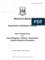 Avishkar Rules and Regulations For Avishkar Research Convention 2017 18