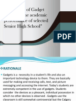 Frequency of Gadget Usage and The Academic Performance of Selected Senior High School