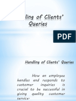 Handling of Clients' Queries