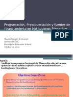 Programación, Presupuestación y Fuentes de Financiamiento en