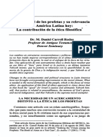 Carroll Rodas, Daniel. La Etica Social de Los Profetas y Su Relevancia para America Latina Hoy, La Contribucion de La Etica Filosofica