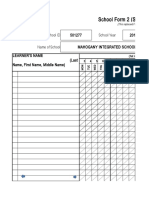 School Form 2 (SF2) Daily Attendance Report of Learners