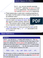 Summary:: Row Space Column Space Rwo Rank Column Rank