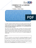 Present Perfect in Academic Writing