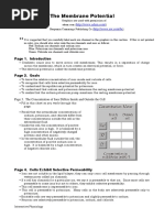 The Membrane Potential: Page 1. Introduction