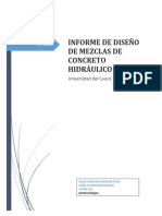 Informe de Diseño de Mezclas de Concreto Hidráulico PDF