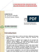 A Study On Consumer Buying Behaviour For Individual Health Insurance in Bhubaneswar