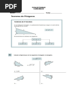 FICHA DE TRABAJO Teorema Pitagoras 8°