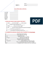 Quiz 1: 1 - Write The Past Tense Form of The Verbs On The Line