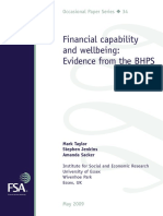 Financial Capability and Wellbeing: Evidence From The BHPS: Occasional Paper Series 34