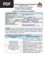 Universidad Nacional de Huancavelica: Vicerrectorado Académico Silabo de La Asignatura de Álgebra Ii