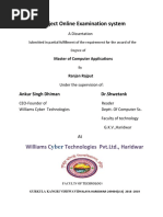 Project Online Examination System: Williams C Technologies PVT - LTD., Haridwar