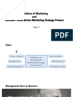 Definition of Marketing and Customer Value-Driven Marketing Strategy Process