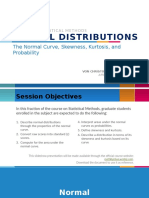 Normal Distributions: The Normal Curve, Skewness, Kurtosis, and Probability