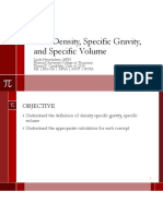 Density, Specific Gravity, and Specific Volume