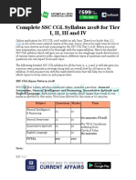 Complete SSC CGL Syllabus 2018 For Tier I, Ii, Iii and Iv