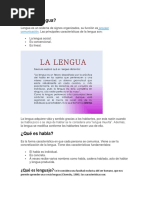 Qué Es Lengua