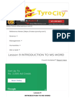 Lesson 9 Introduction To Ms-Word - Reference Notes