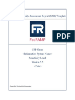 Fedramp Security Assessment Report (Sar) Template: Controlled Unclassified Information