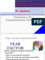 Oral Forms of Communication - Interviews