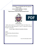 Aplicación Del Derecho Extranjero en Nicaragua