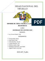 Universidad Nacional Del Trujillo: Informe de Visita Tecnica A Ladrillera Huanchaco